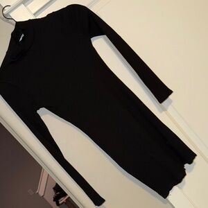 Lulu's Black Ribbed Dress